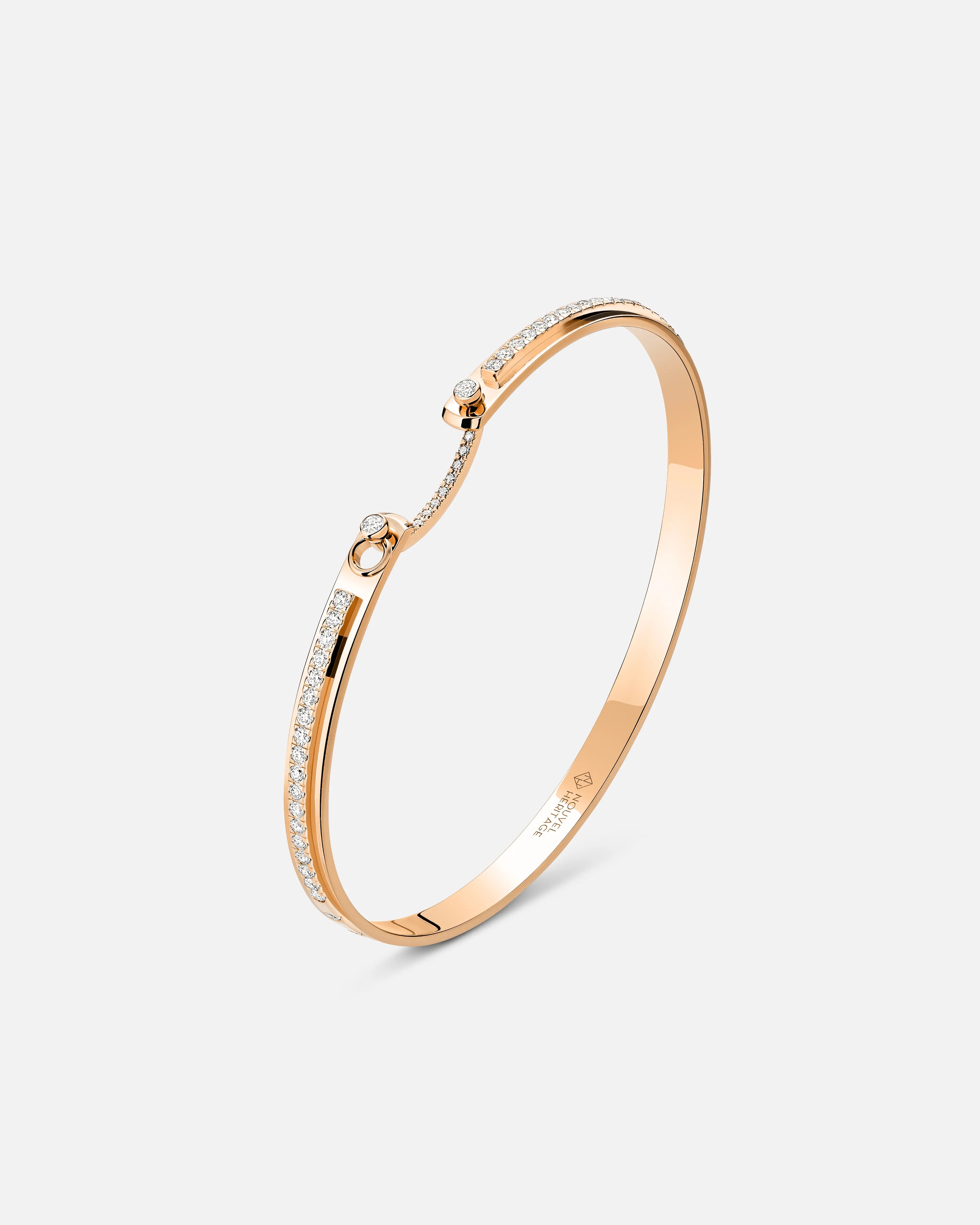 Tuxedo Mood Bangle in Rose Gold